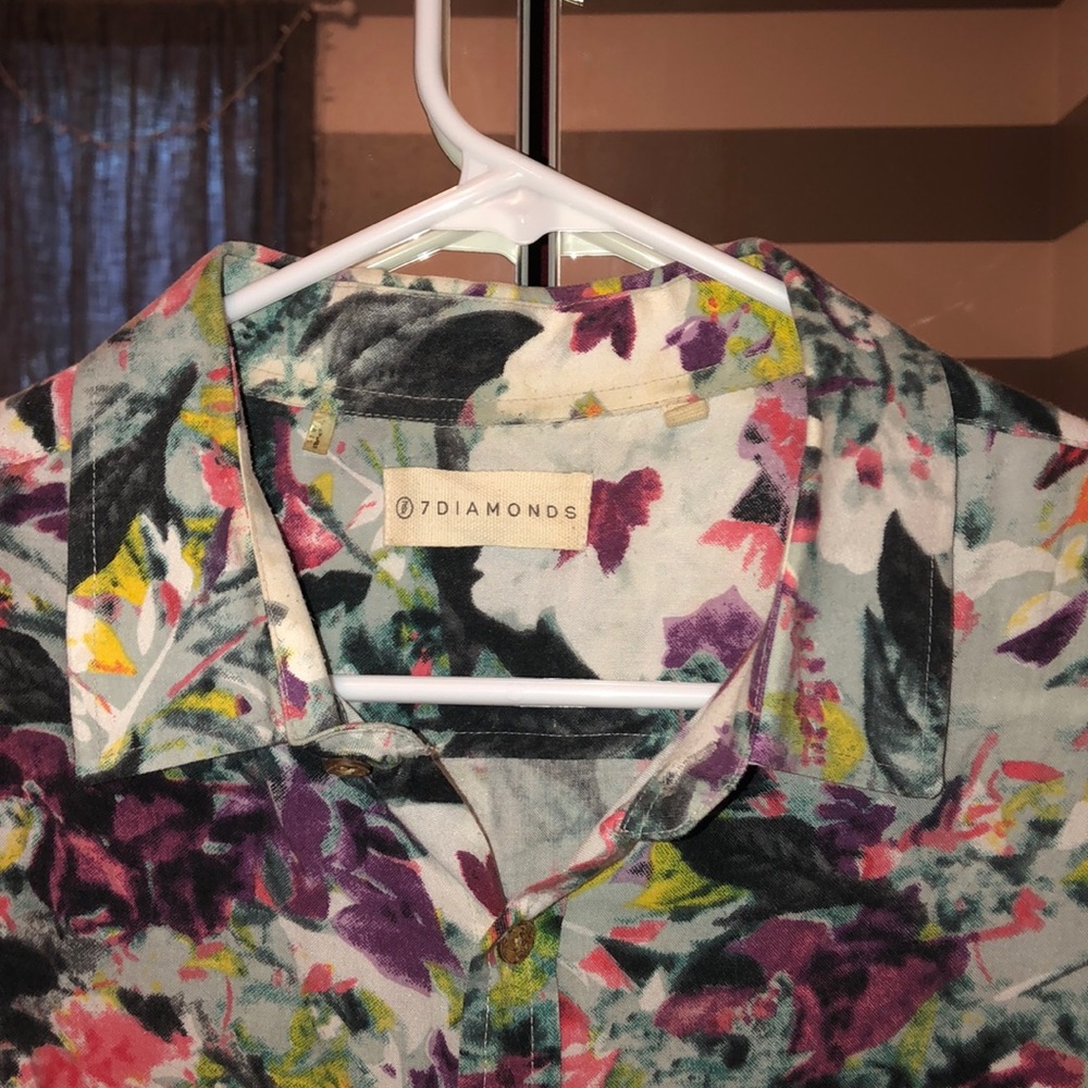 7 DIAMONDS MENS COLLAR TEE BUTTON DOWN SIZE XL - Picture 4 of 7